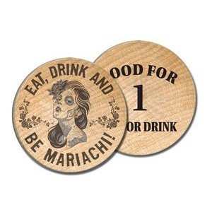 Full Color Wood Coin Printed 2-Sides