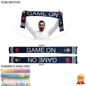 Sublimated Soccer Football Stadium Scarves, 6x60, Sublimated edge to edge 2 sides (Made in Canada)